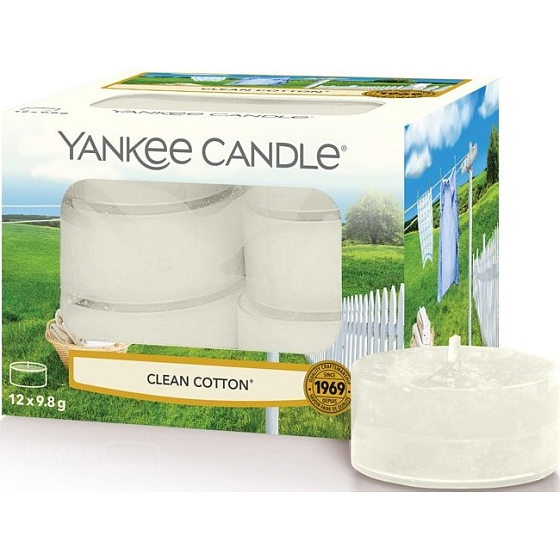Yankee Candle Clean Cotton - Clean Cotton Scented Tealight Candle 12 x 9.8 g