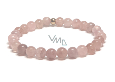 Tourmaline salmon bracelet elastic natural stone, ball 6 mm / 16 - 17 cm, guardian of good mood