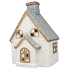 Porcelain house with LED lighting 10 x 14 cm