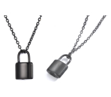 Commemorative urn pendant, Black waterproof lock, Stainless steel 12 x 19 cm