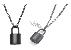 Commemorative urn pendant, Black waterproof lock, Stainless steel 12 x 19 cm