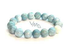 Larimar bracelet elastic natural stone, 11 / 12 mm / 16 - 17 cm, calm - peace - serenity
