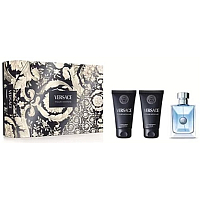 Versace Pour Homme Eau de Toilette 50 ml + Aftershave Balm 50 ml + Shower Gel 50 ml, gift set for men