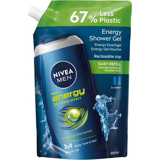 NIVEA SHOWER GEL 500 ML MEN FRESH ENERGY REFILL 5402