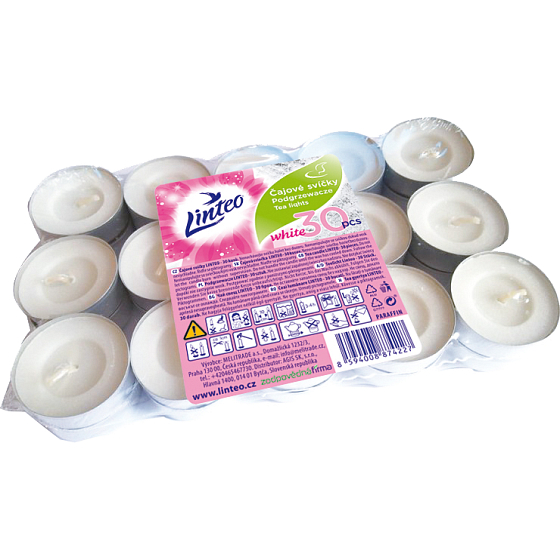 Linteo Tea candle in metal plate 30 pieces