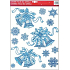 Christmas window foil without glue bells ice flakes with silver glitter 42 x 30 cm