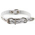 B&F Collar Faux Leather Adjustable Stitched Waves White 1.2 x 20 - 35 cm
