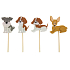 Felt dog pick 8 cm + skewer, 1 piece