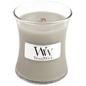 WoodWick Fireside - Fire in the fireplace scented candle with wooden wick and lid glass small 85 g