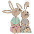 Wooden rabbits to stand in pairs 12 cm