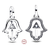 Charm Sterling Silver 925 Mini Medallion Hand of Fatima, Bracelet Pendant Symbol