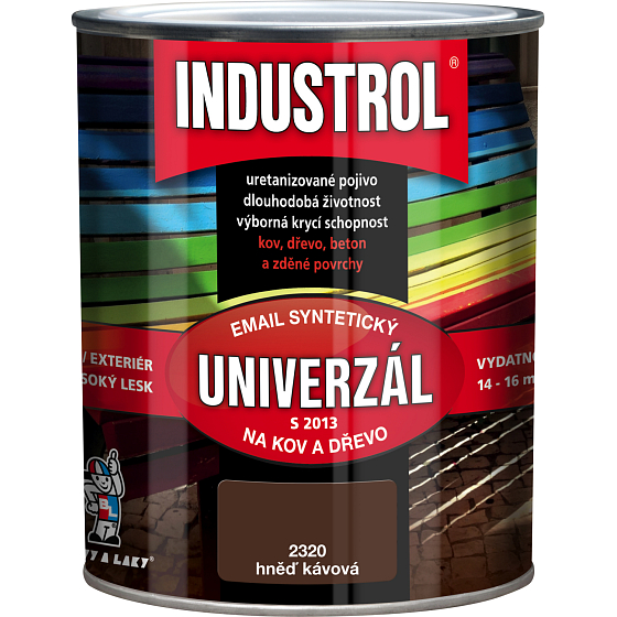 Industrol S2013 universal gloss topcoat for metal and wood, 2320 coffee brown, 600 ml
