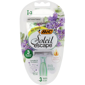 BIC Soleil Escape Lavender & Eucalyptus, women's disposable razors, 3 pcs BIC Soleil Escape Lavender & Eucalyptus, women's disposable razors, 3 pcs