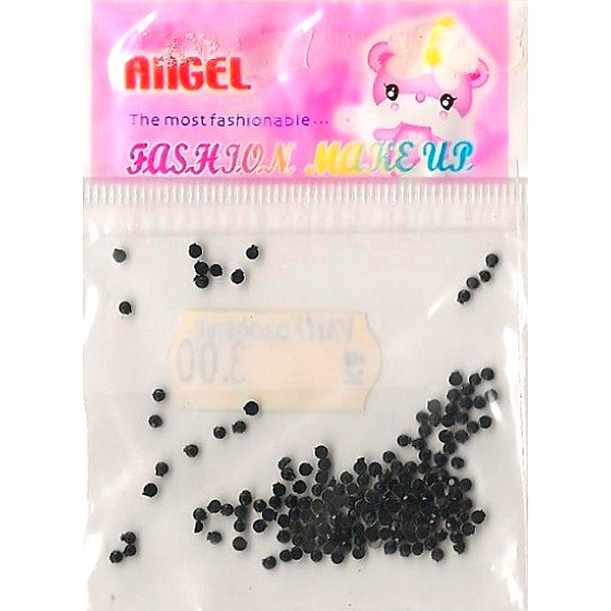 Angel Nail decorations rhinestones black 1 package
