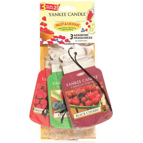 Yankee Candle Fruit A Licious - Mix Fruit Classic scented car tag paper set 3 pieces x 12 g