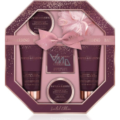 Baylis & Harding Midnight Plum and Wild Blackberry toilet soap 150 g + shower cream 130 ml + washing gel 130 ml + bath crystals 100 g + body butter 100 g + washcloth, cosmetic set