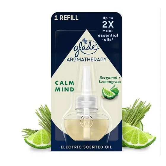 Glade Aromatherapy Electric Scented Oil Calm Mind Bergamot + Lemongrass liquid refill for electric air freshener 20 ml