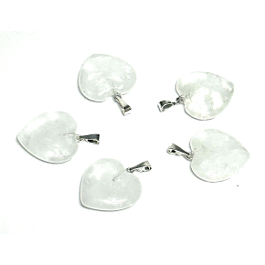 Crystal Heart Pendant natural stone 20 mm, stone stones