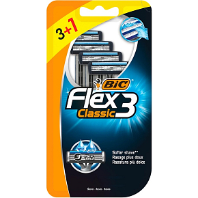 BIC Men's Disposable Razor Flex3 Classic, 3+1 pcs BIC Men's Disposable Razor Flex3 Classic, 3+1 pcs