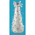 Tree white-silver cone with beads 18 cm