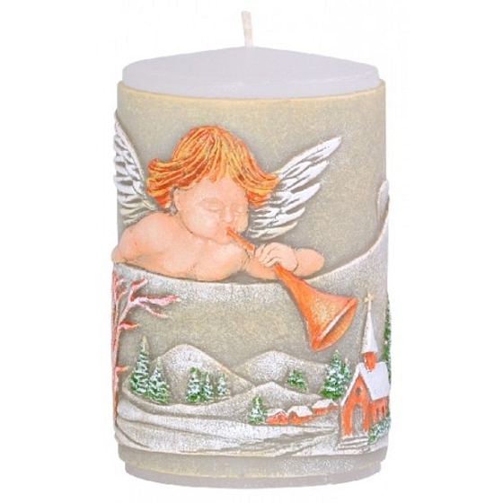 Candle Angel with trumpet scented candle cylinder 60 x 100 mm