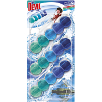 Dr. Devil WC Bicolor 5ball polar aqua hanging toilet block, 3× 35 g