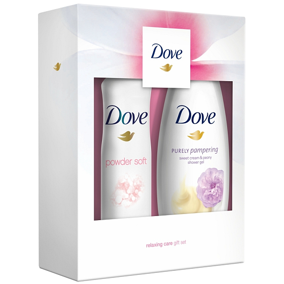 Dove Sweet Cream Cream & Peony Shower Gel for Women 250 ml + Powder Soft Deodorant Antiperspirant Spray for Women 150 ml, cosmetic set