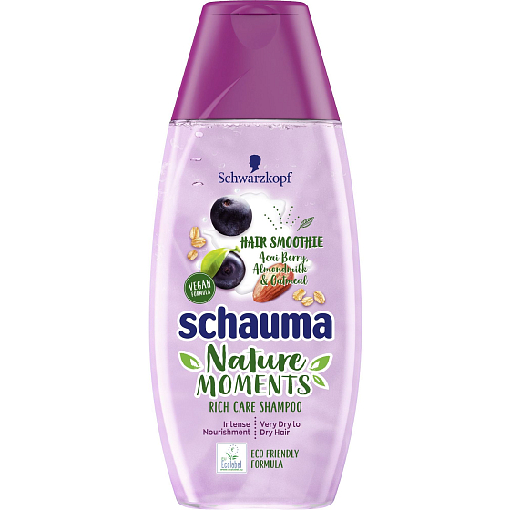Schauma Nature Moments Acai fruit, almond milk and oatmeal shampoo for very dry and dry hair 250 ml