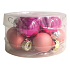 Pink glass flasks set 2 cm, 12 pieces