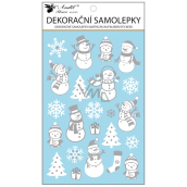 Christmas stickers with embossing Snowmen 14,5 x 25 cm