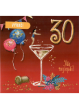 Nekupto card Anniversary 30 years 150 x 150 mm All the best glass