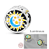 Charm Sterling silver 925 Luminous - Day / night, sun / moon, stopper, clip bead on bracelet universe