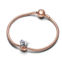 Charm Sterling silver 925 Disney Mickey Mouse & Minnie Mouse Halloween Pumpkin Luminose Bead Bracelet
