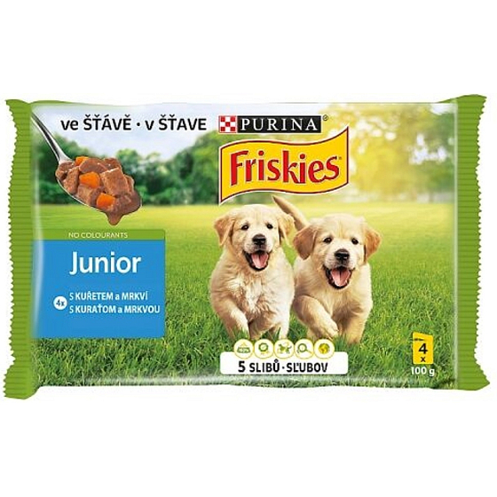Purina Friskies Junior chicken with carrots in juice complete food for dogs capsule 4 x 100 g