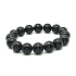 Obsidian bracelet elastic natural stone, ball 12 mm / 16 - 17 cm, borderless
