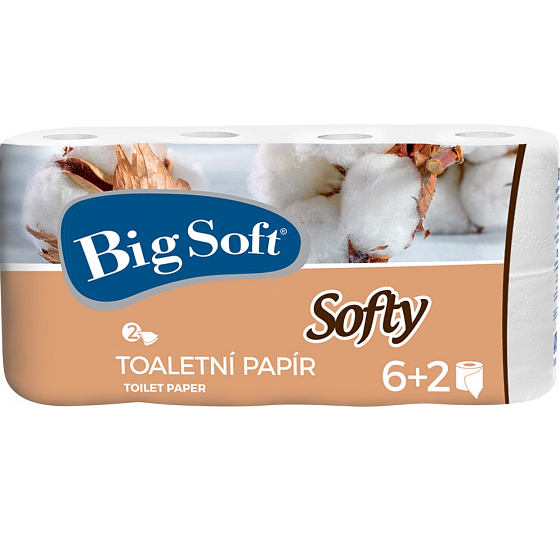 Big Soft Softy perfumed toilet paper white 2 ply 200 pieces 8 rolls