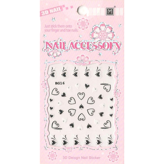Nail Accessory 3D nail stickers 1 sheet 10100 BG16
