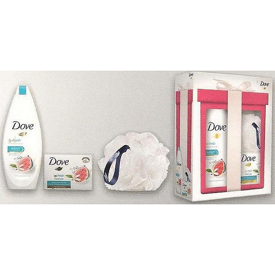 Dove Restore Go Fresh Restore nourishing shower gel 250 ml + Go Fresh Restore cream tablet 100 g + sponge for washing, cosmetic set