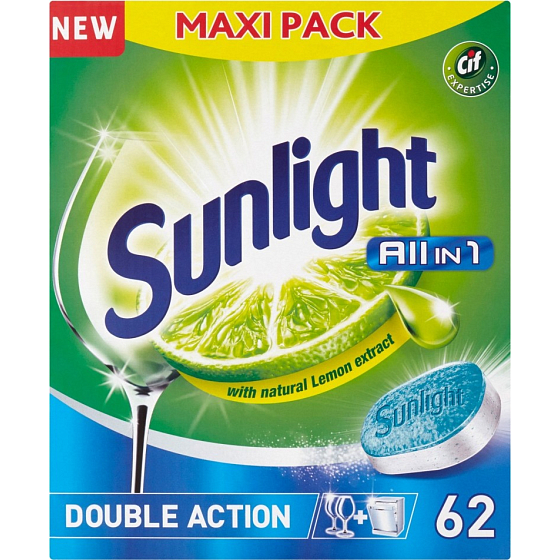 Sunlight All in 1 Lemon dishwasher tablets 62 pieces