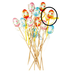 Plastic egg with tulips orange recess 4 cm + skewers