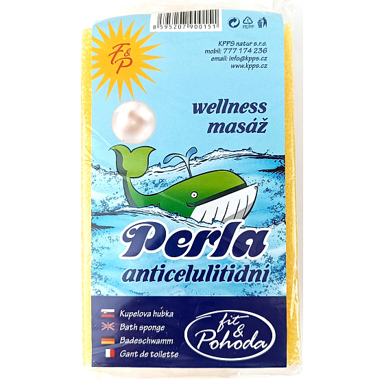 Fit & Wellbeing Perla anti-cellulite bath sponge for extra strong massage 14 x 9 x 5 cm