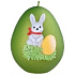 Bunny II. easter candle metal mat dark green egg 60 mm