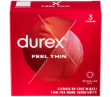 Durex Feel Thin Classic condom with a thinner wall for increased sensitivity, nominal width 56 mm, 3 pieces