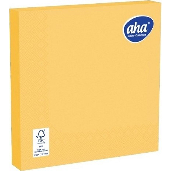 Aha Paper Napkins 3 ply 33 x 33 cm 20 pieces Yellow