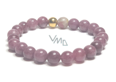 Tourmaline red bracelet elastic natural stone, ball 8 mm / 16-17 cm, guardian of good mood