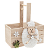 Wooden basket with sheep 14 x 18 cm