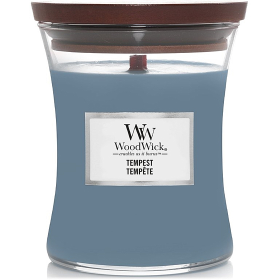 WoodWick Tempest - Storm scented candle with wooden wick and lid glass medium 275 g