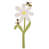 Wooden flower with bees 22 cm