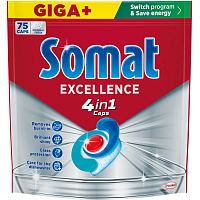 Somat dishwasher tablets Excellence 4in1, 75 pcs