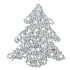 Christmas tree with silver balls, stars and wire for hanging 10 cm